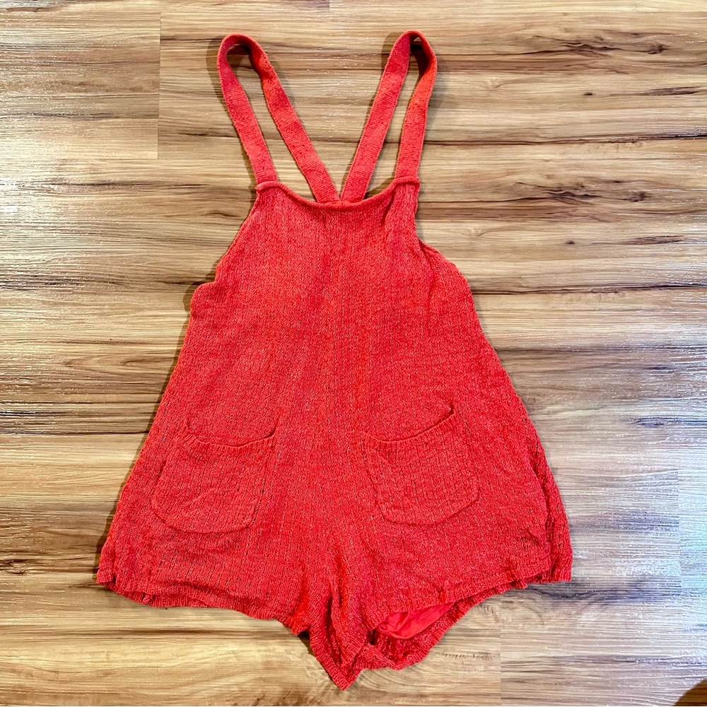 Free people knit overall romper